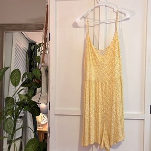 Spaghetti strap yellow romper